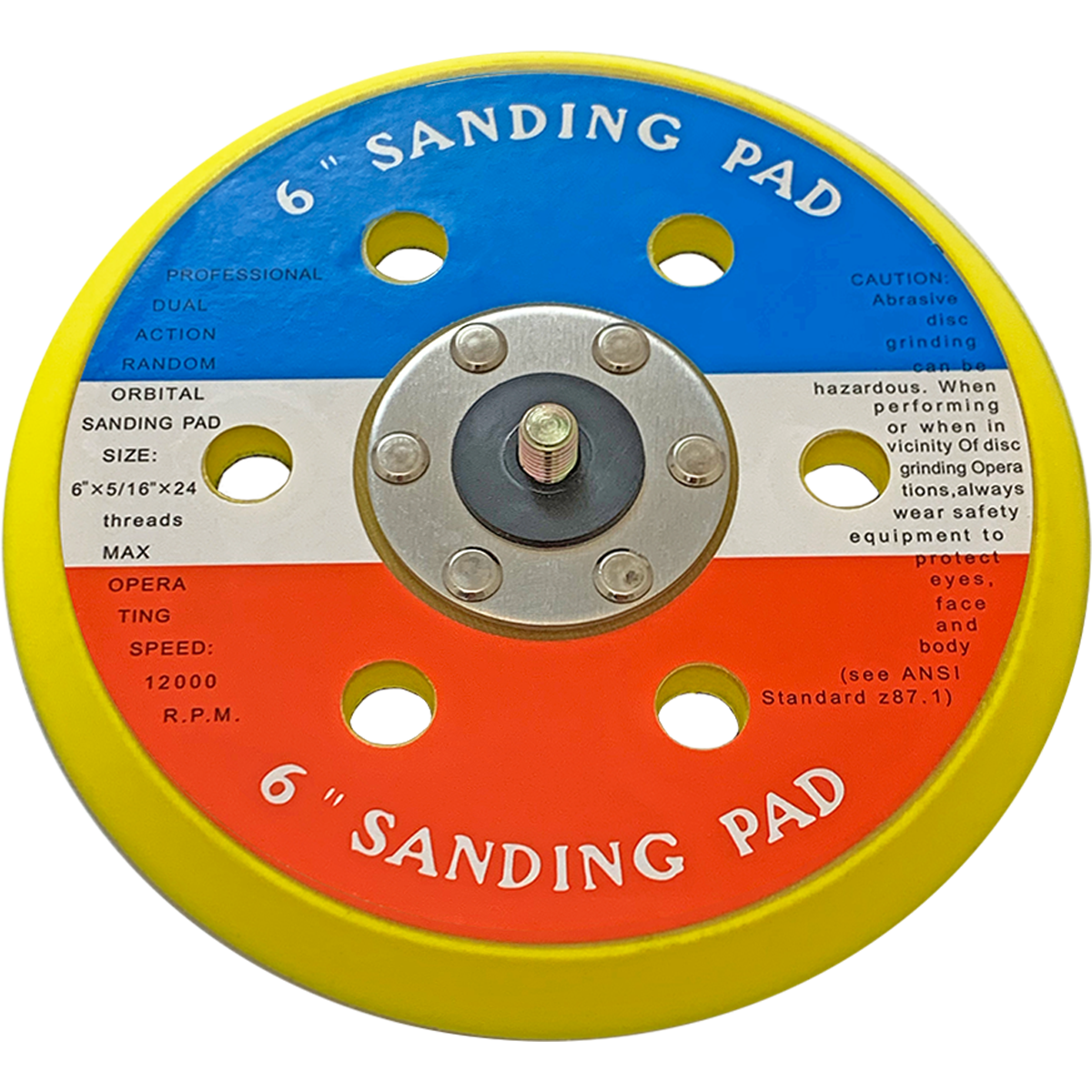 T6416VAC 6" Vacuum Sanding Pad Taylor Pneumatic Tool Company